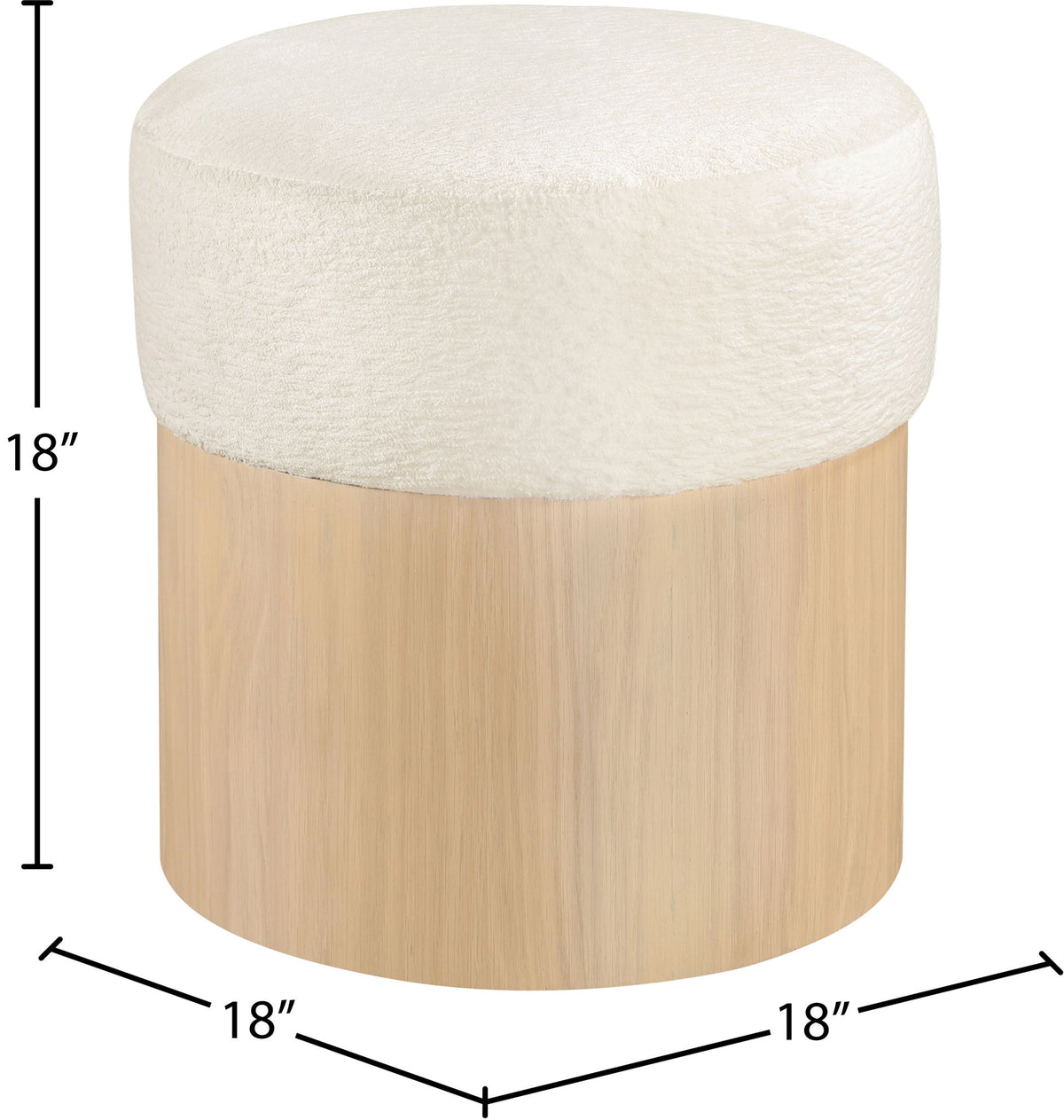 Nimes - Ottoman / Stool With Natural Base