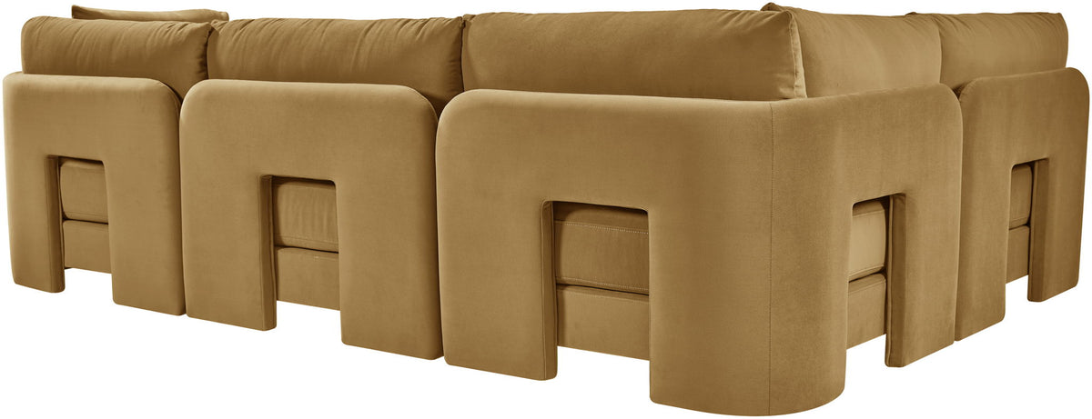 Hammond - Velvet Performance Fabric Upholstered 4 Piece Armless Sectional