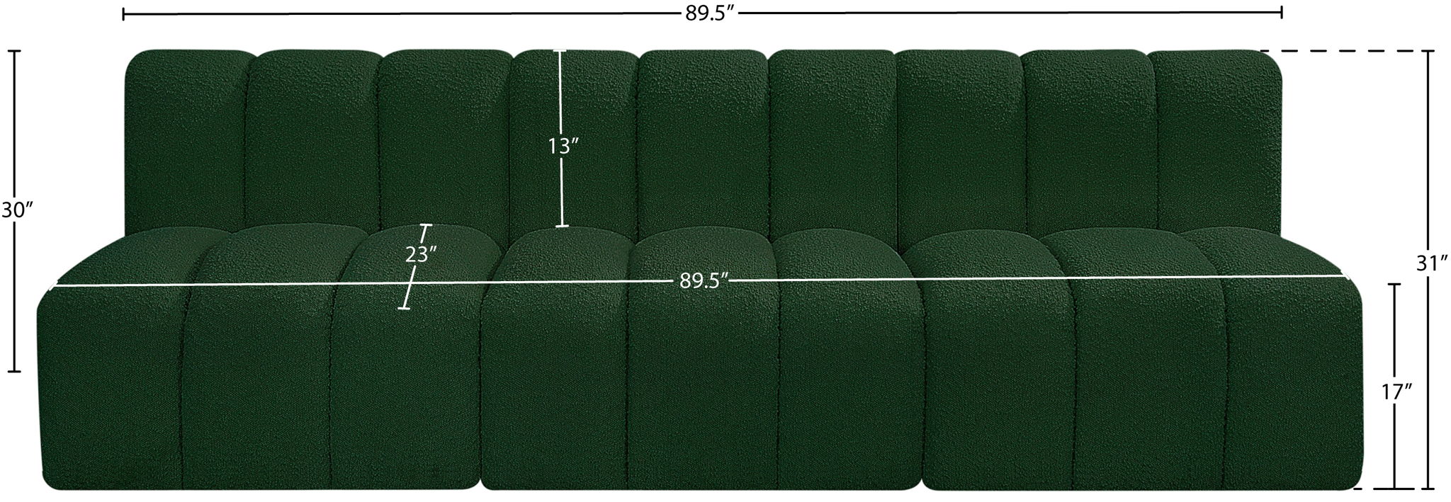 Arc - Boucle Fabric 3 Seats Modular Sofa