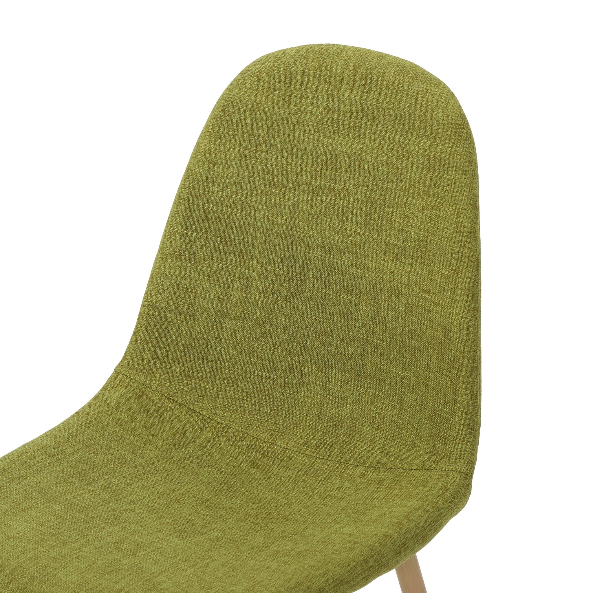 Contemporary Dining Chair Set With Upholstered Fabric And Iron Legs - Green / Light Brown