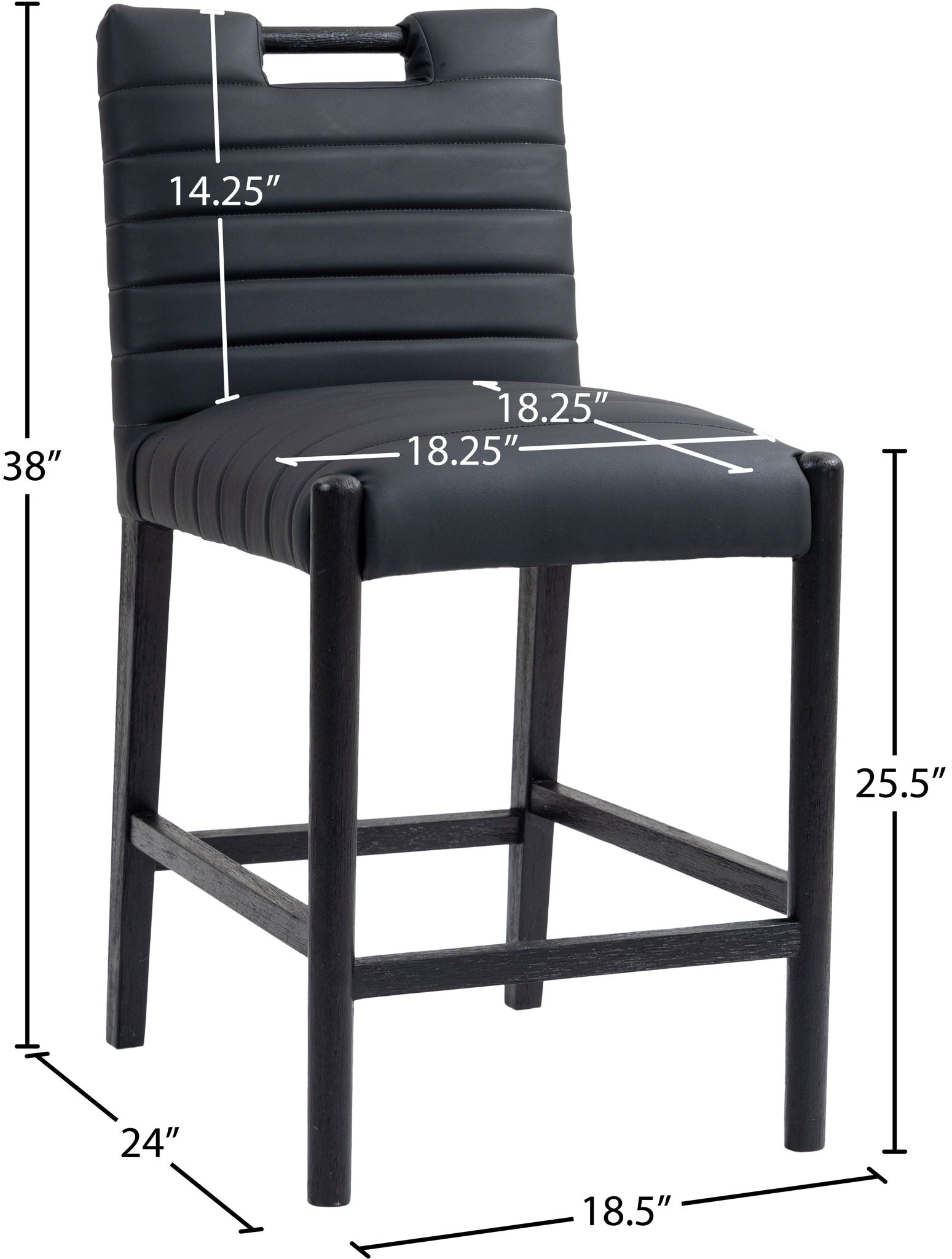 Aimee - Counter Stool - Black Legs