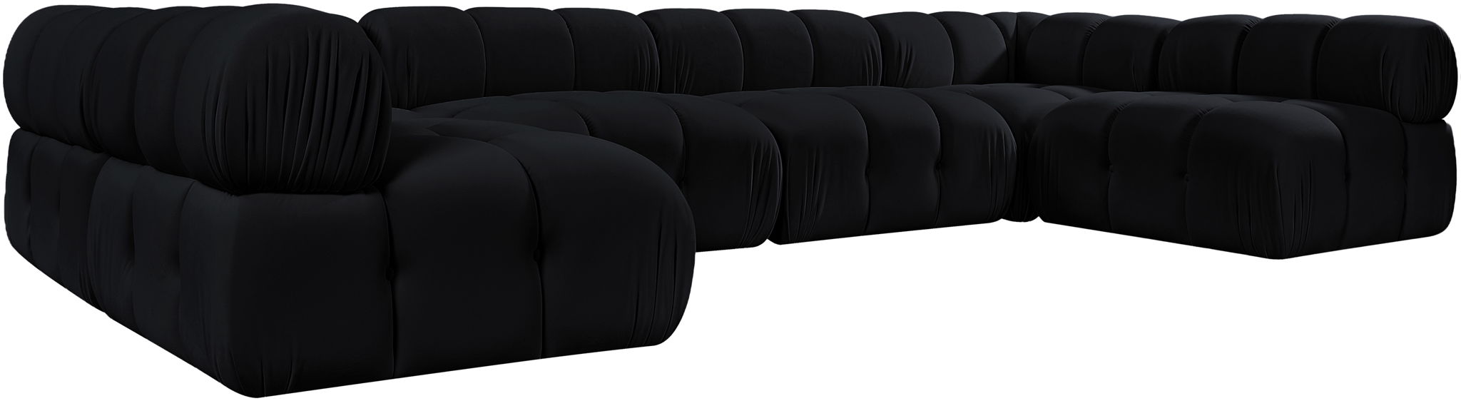Orin - U-Shaped Velvet 6 Piece Modular Sectional