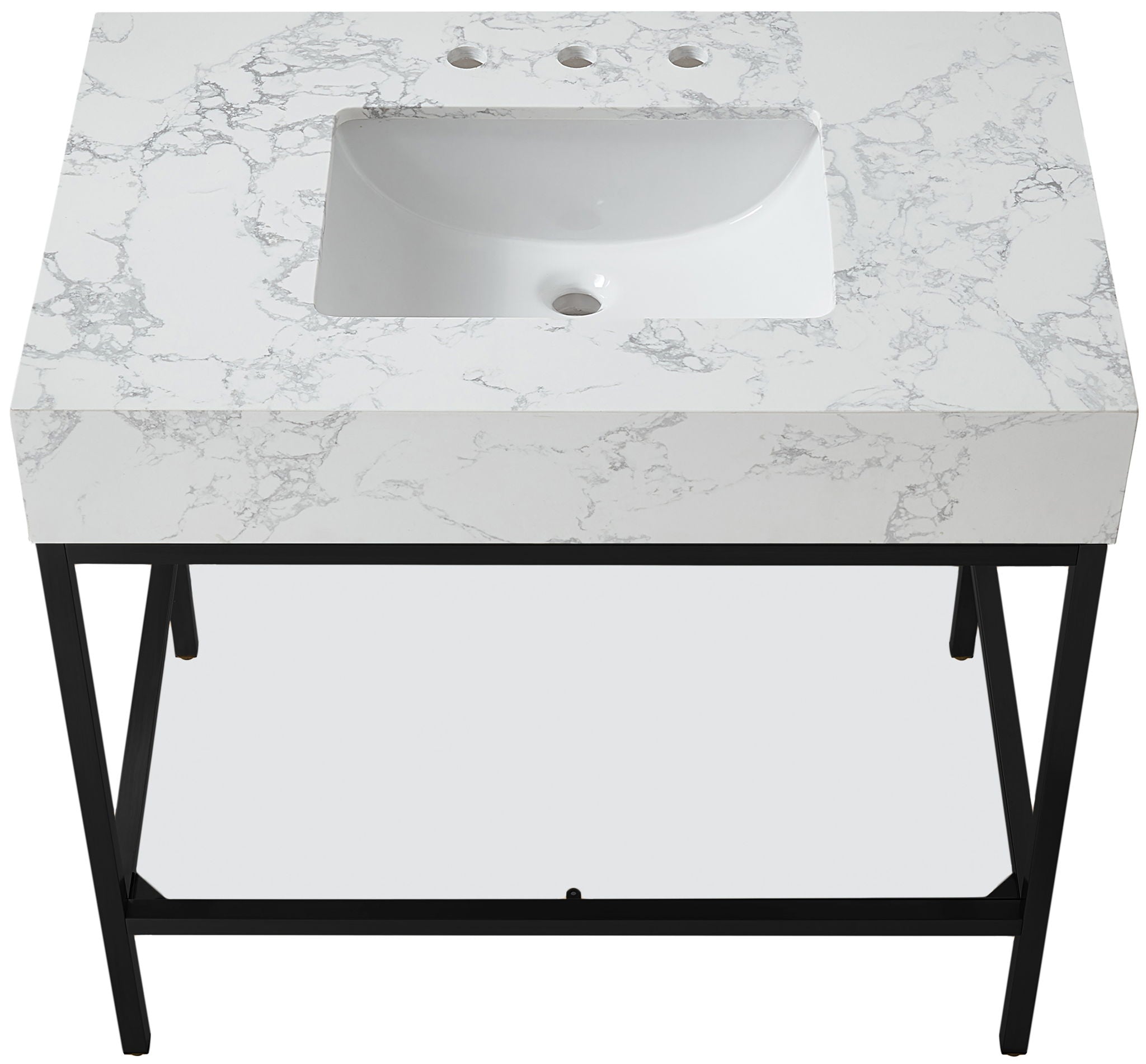 Marmo - Engineered Marble Bathroom Vanity With Black Base