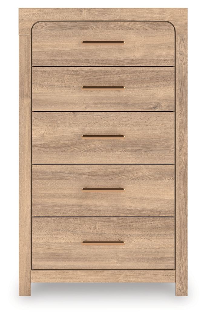 Kinlanni - Five Drawer Chest - Tan