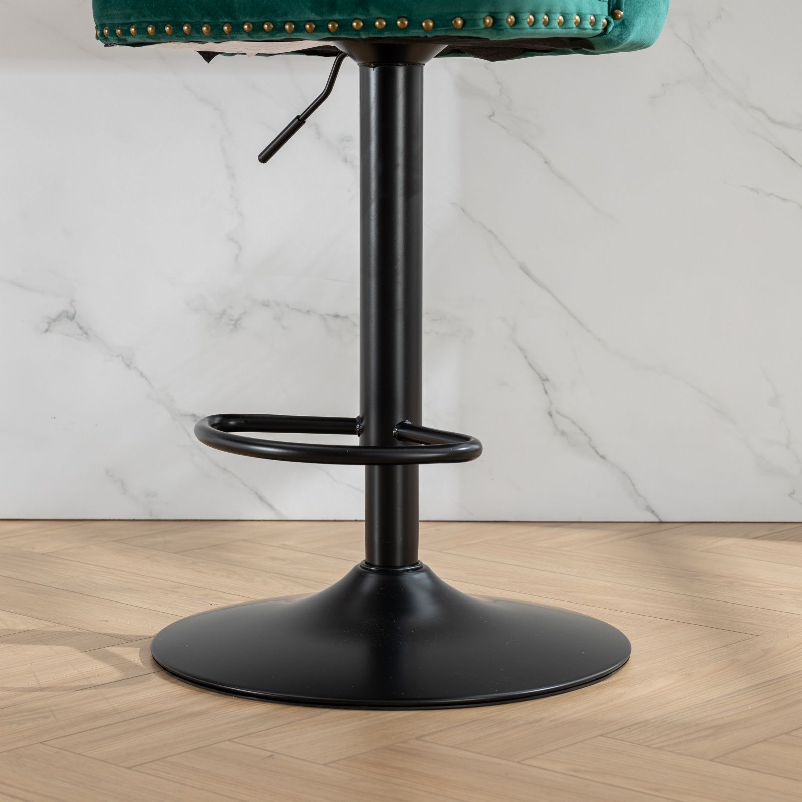 Swivel Barstools Adjusatble Seat Height, Modern Upholstered Bar Stools With Backs Comfortable Tufted For Home Pub And Kitchen Island (Set of 2)