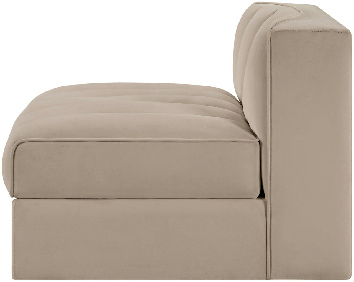 Rummi - Velvet Performance Fabric Upholstered Modular Armless Chair