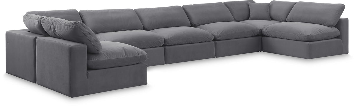 Comfy - 7 Piece Velvet Modular Armless Sectional