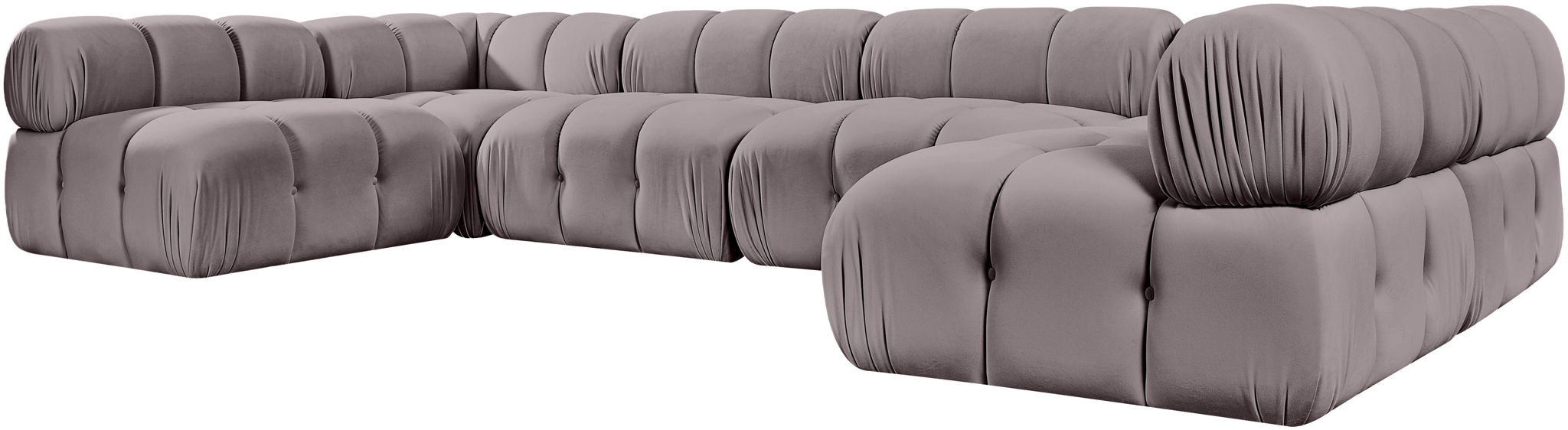 Orin - U-Shaped Velvet 6 Piece Modular Sectional