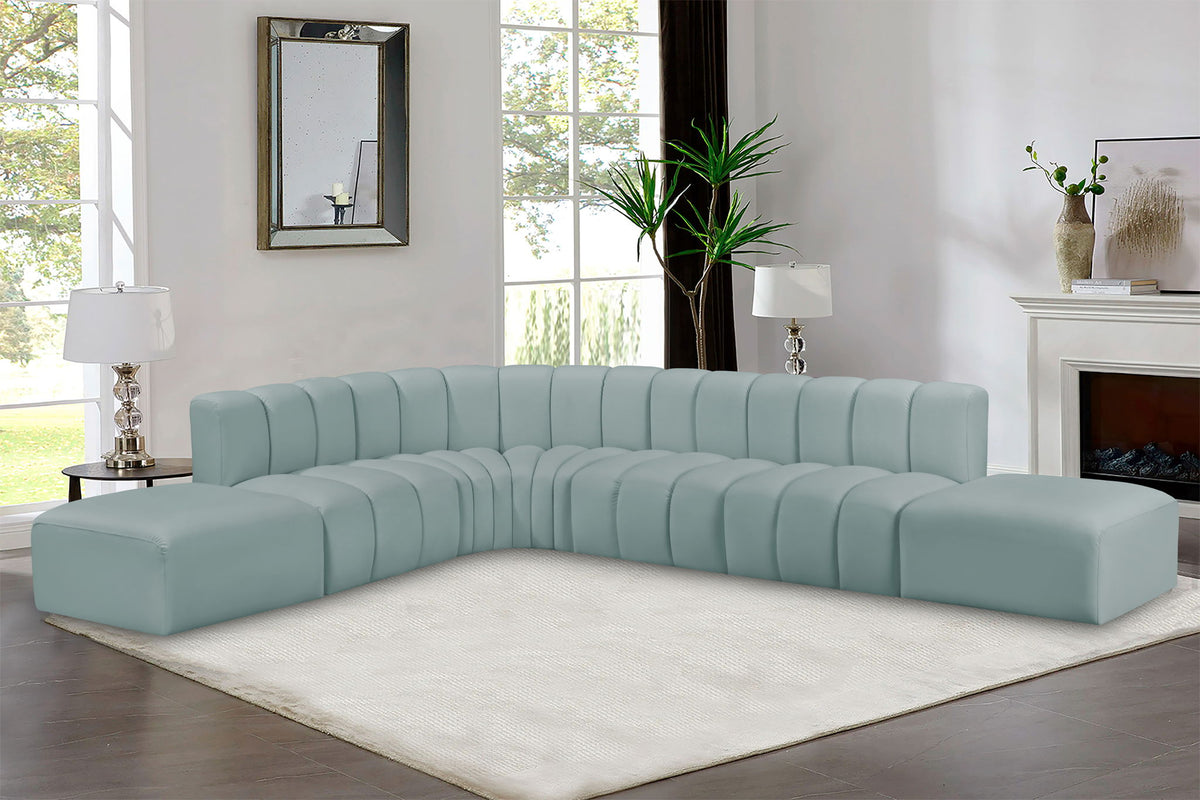 Arc - Faux Leather 7 Piece Corner Modular Sofa