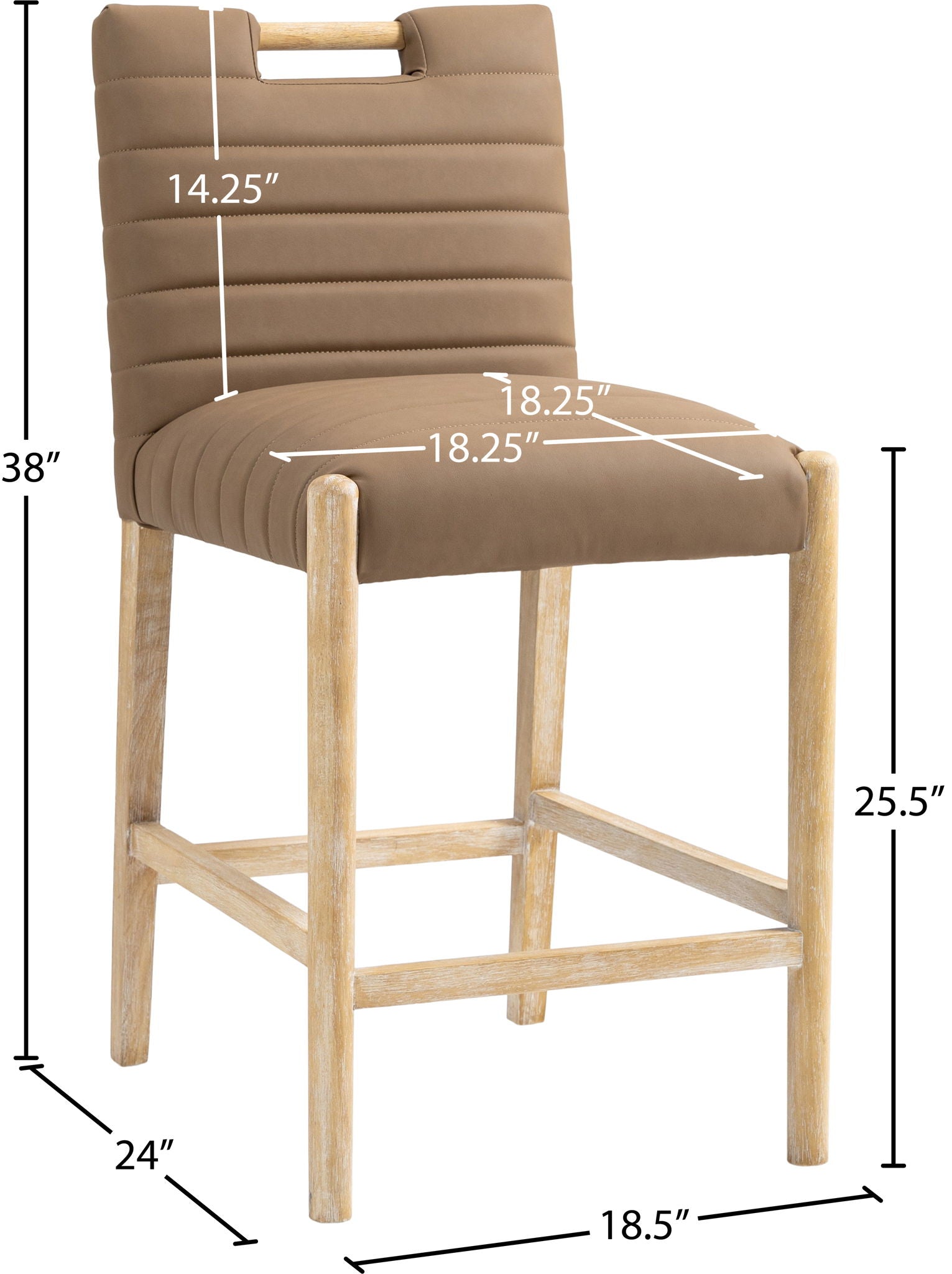 Aimee - Counter Stool - Light Brown Legs