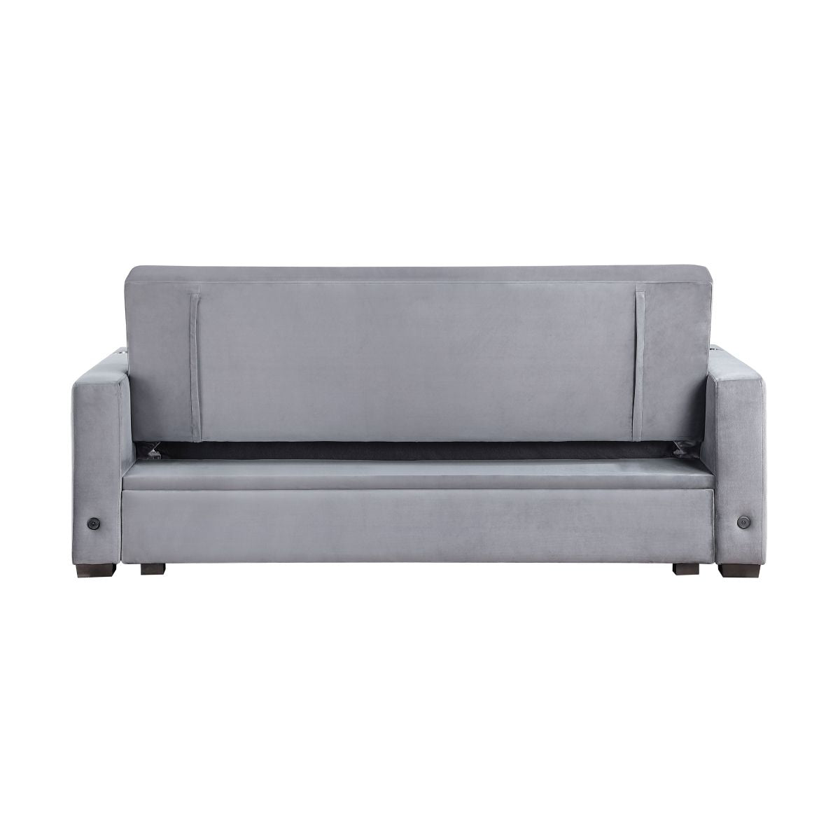 Grady - Convertible Sofa With Hidden Storage, Cup Holders And Charging Ports - Gray