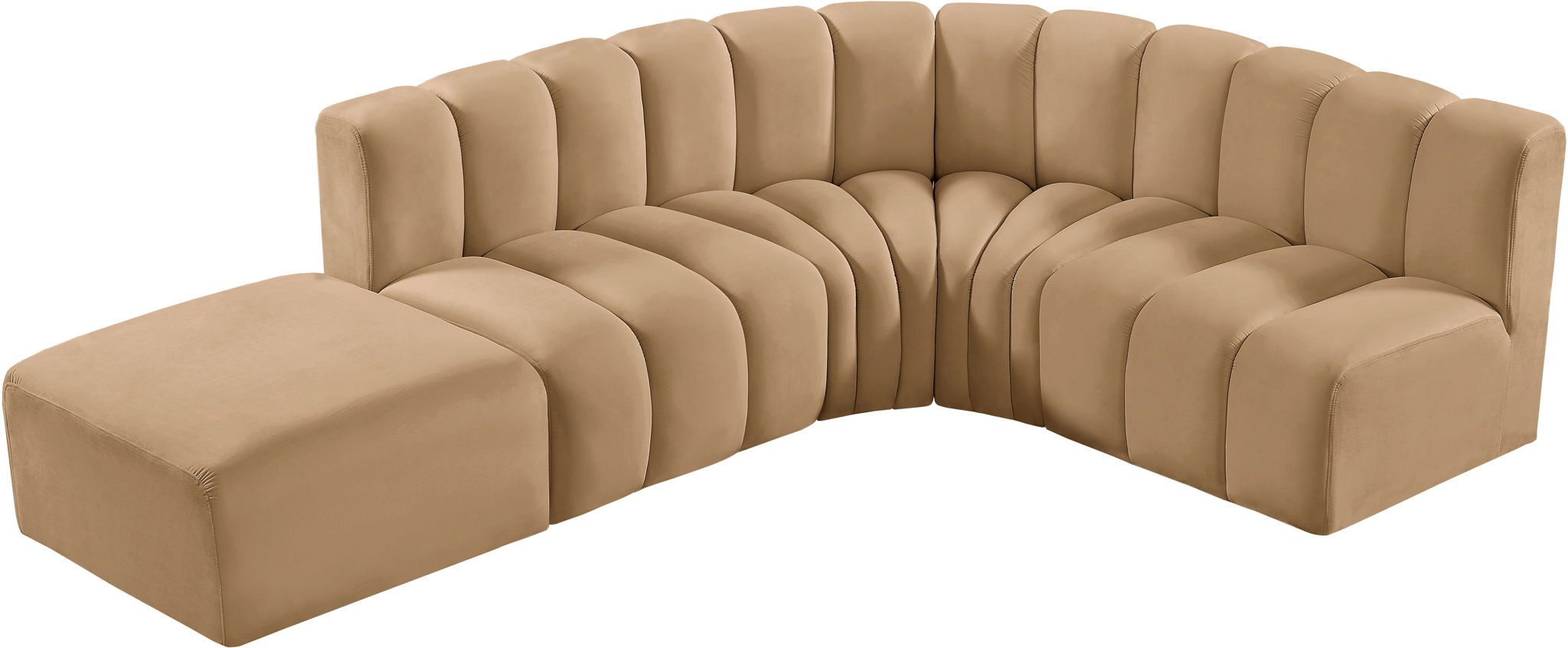 Arc - Velvet 5 Piece Corner Modular Sofa