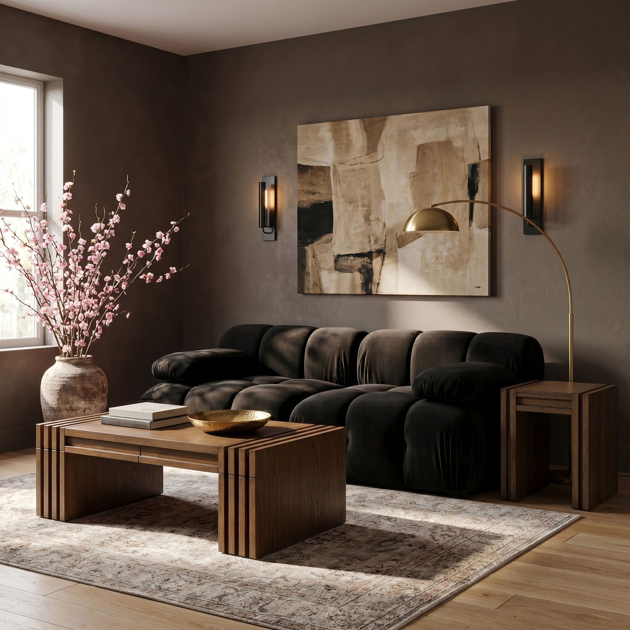 Orin - Velvet Performance Fabric Upholstered 2 Piece Modular Sofa