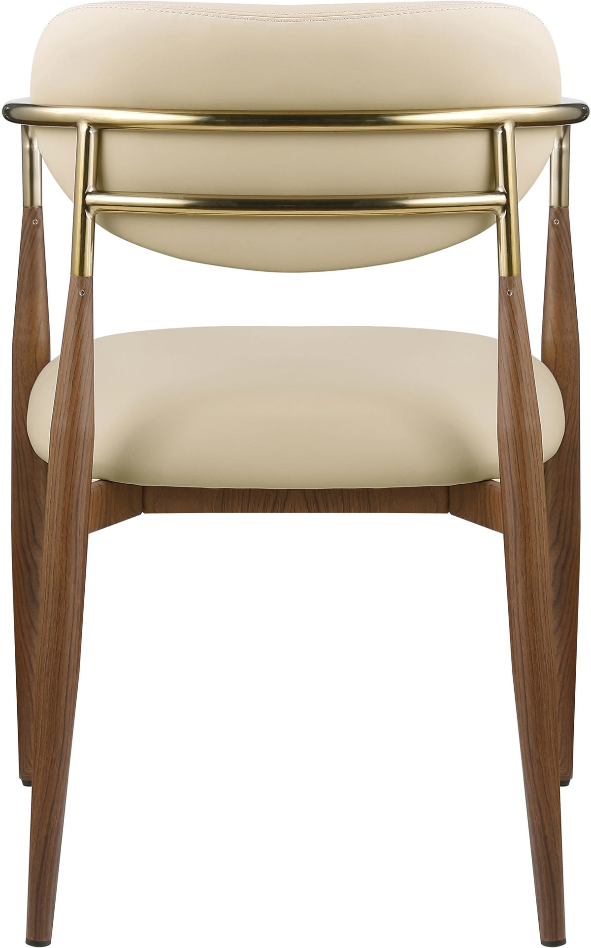 Ronda - Vegan Leather Upholstered Dining Arm Chair - Walnut Legs