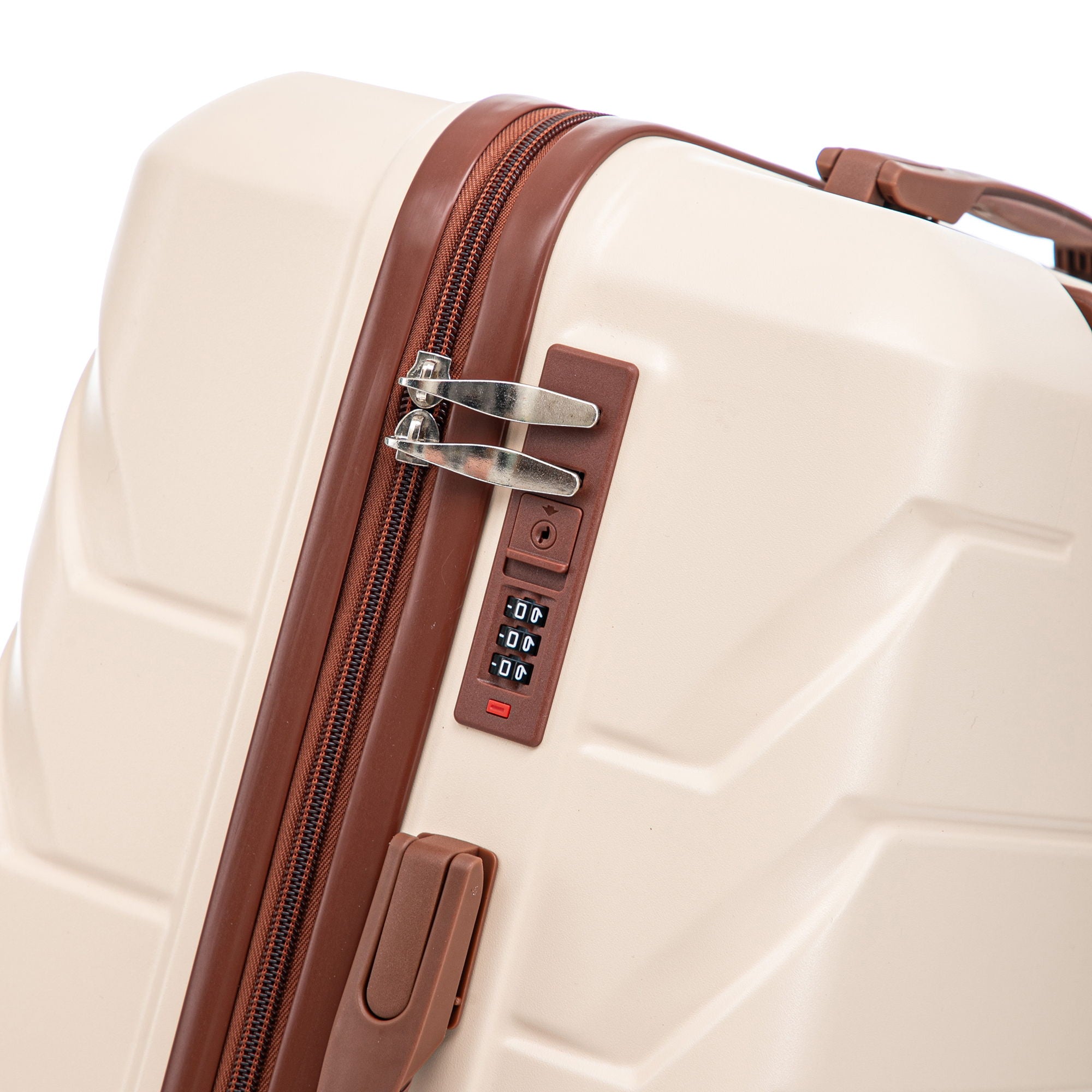 Hard Shell Luggage With Scratch Resistant Surface, 4 Wheels, Combination Lock & Side Hooks