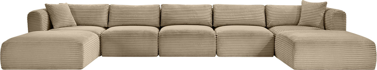 Shaggy - Fabric 7 Piece Modular Sectional With 2 Ottomans