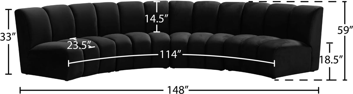 Infinity - 4 Piece Velvet Modular Sectional