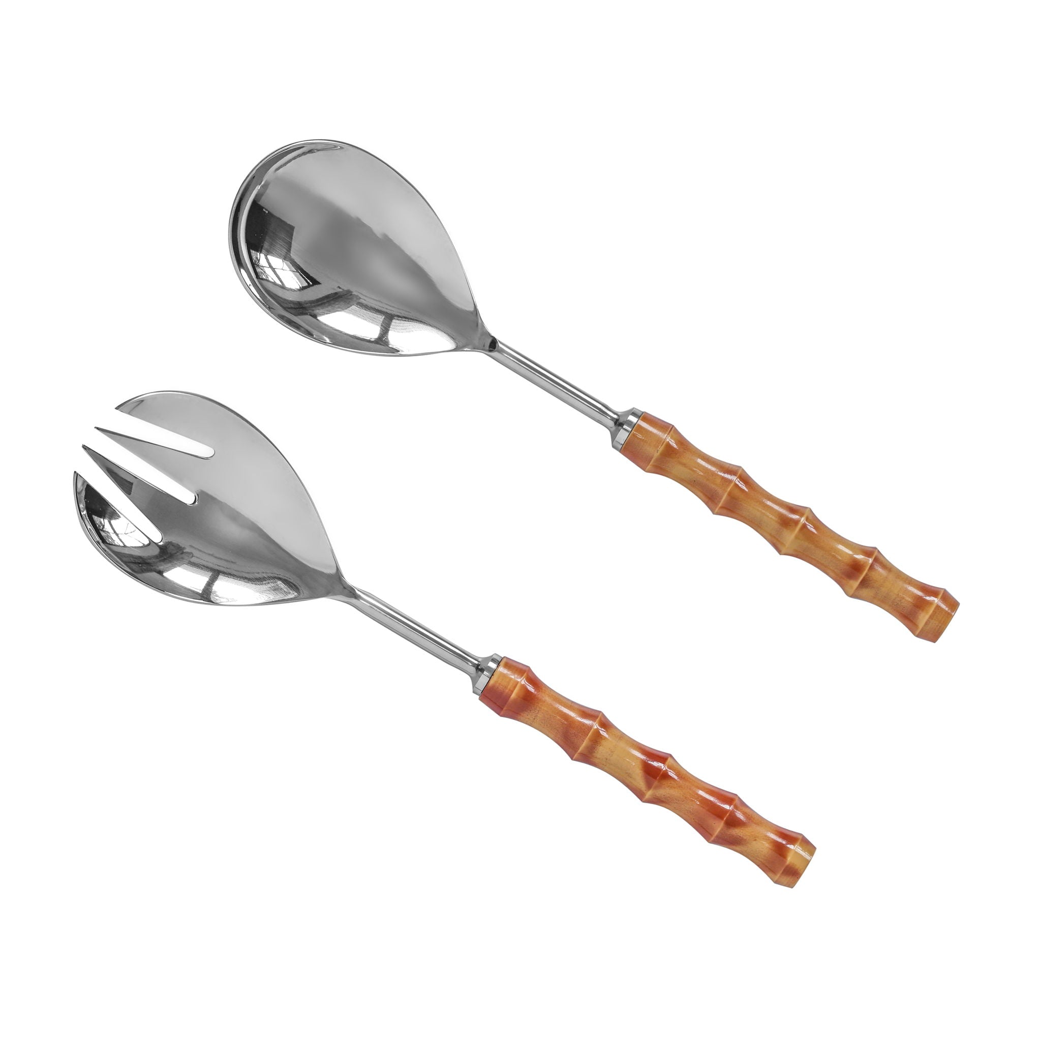 Bamboozled - Stainless Steel Salad Serving Spoons (Set of 2) - Pearl Silver