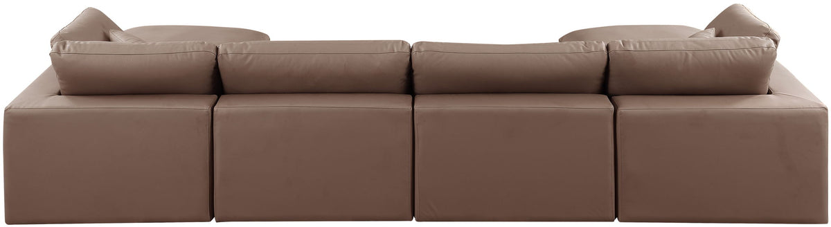 Comfy - 6 Piece Faux Leather Modular Double Chaise Sectional