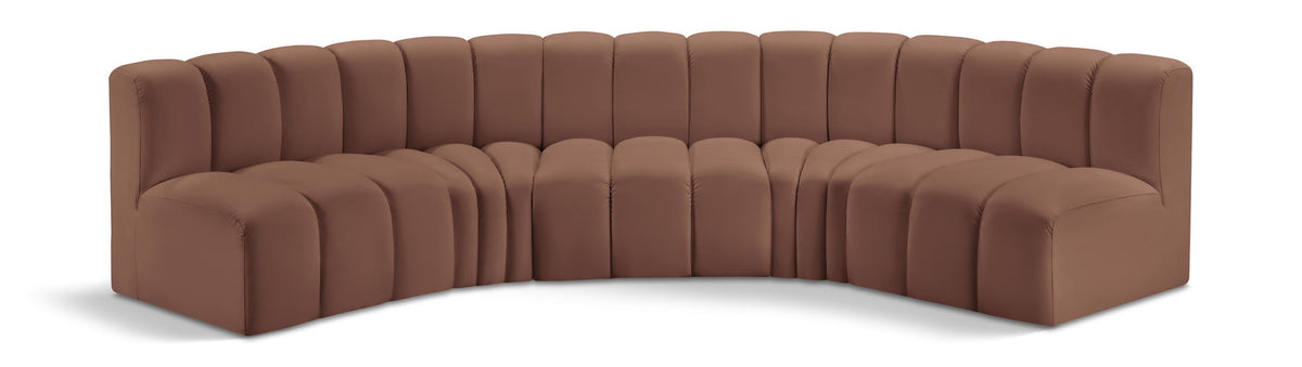 Arc - Faux Leather 5 Piece U-Shaped Modular Sofa
