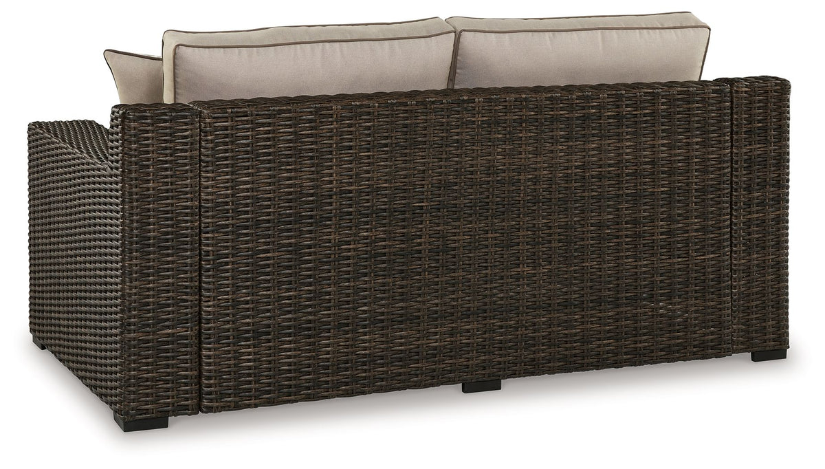 Coastline Bay - Loveseat With Cushion - Brown