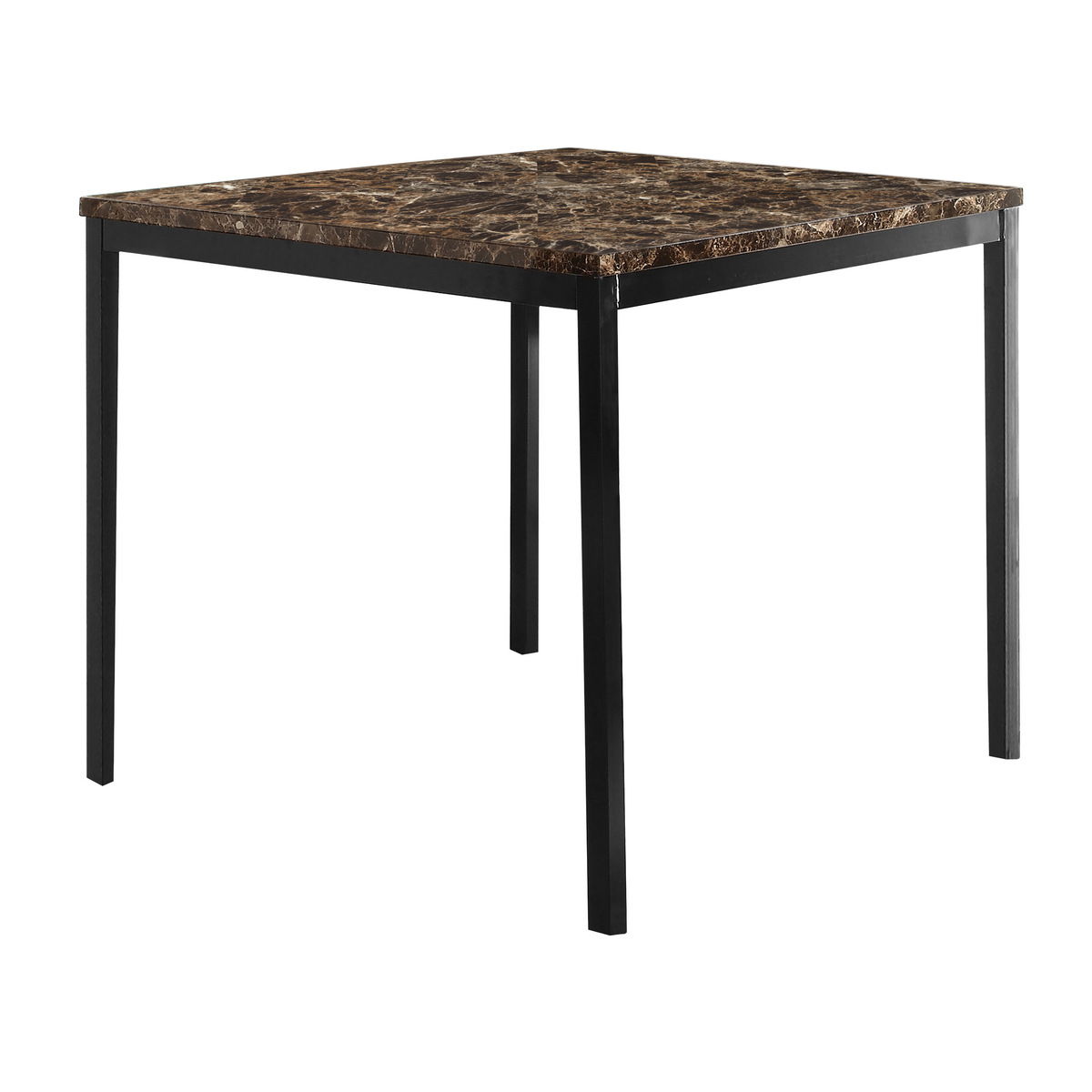 Tempe - Counter Height Table With Faux Marble Top - Brown / Black