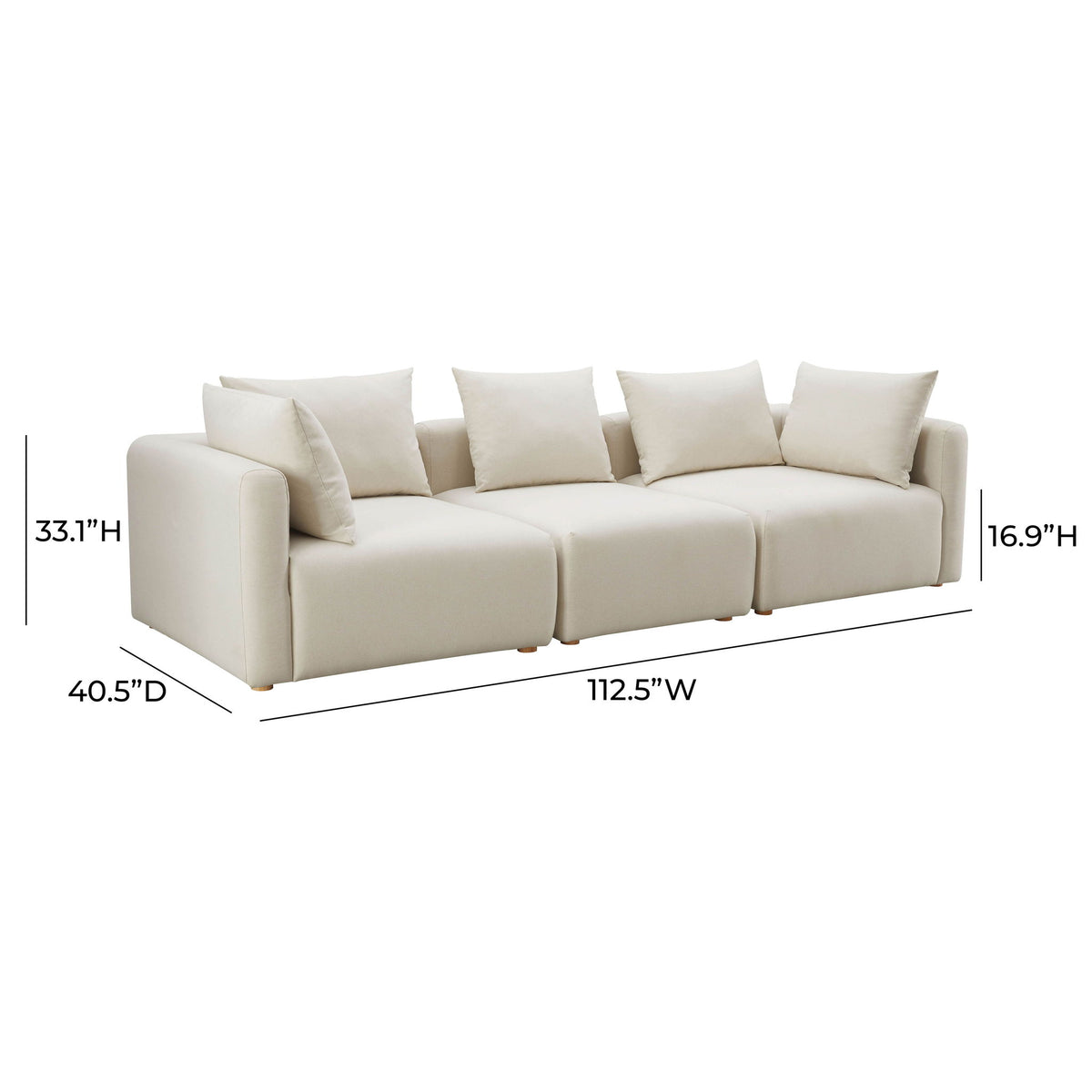 Hangover - Linen Fabric Sofa - Cream