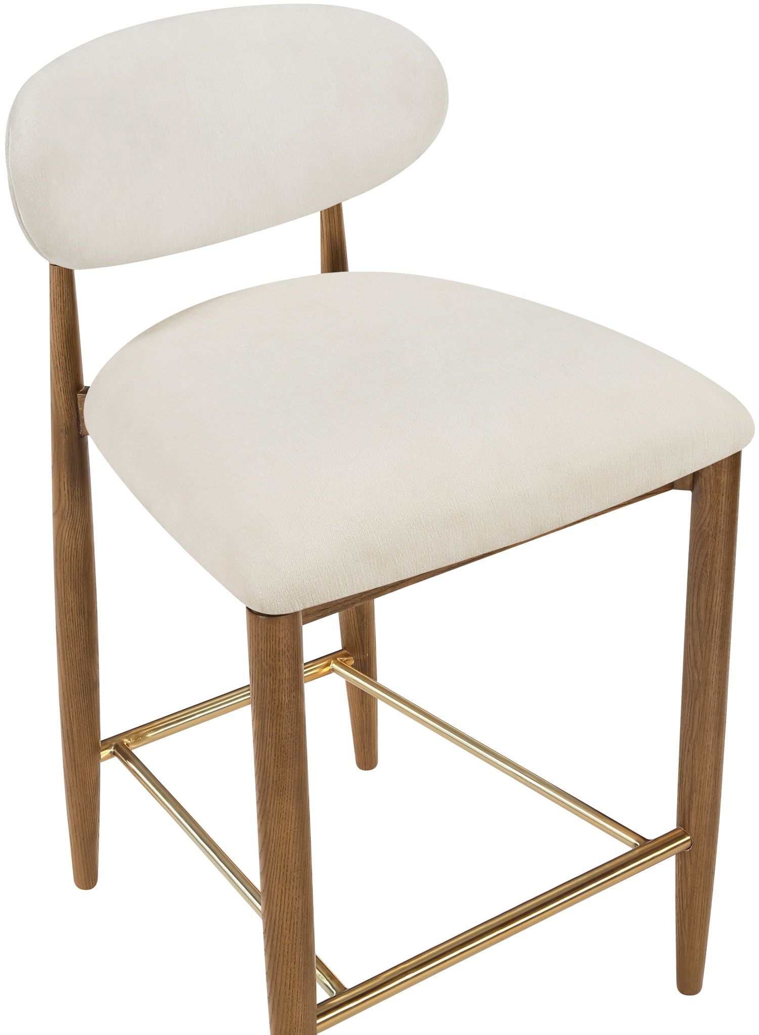 Riccio - Fabric Stool - Walnut Frame