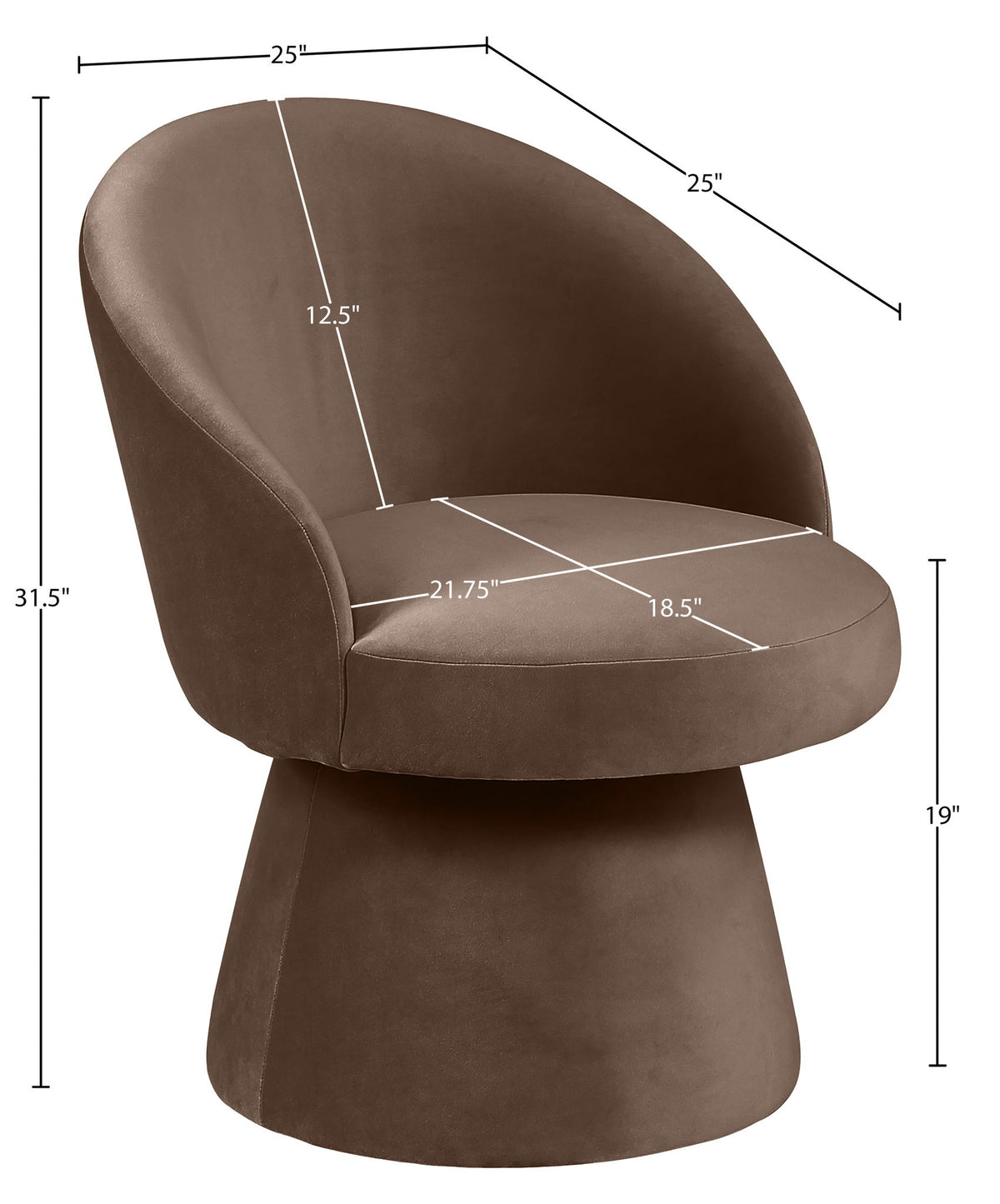 Selene - Upholstered Swivel Dining Chair