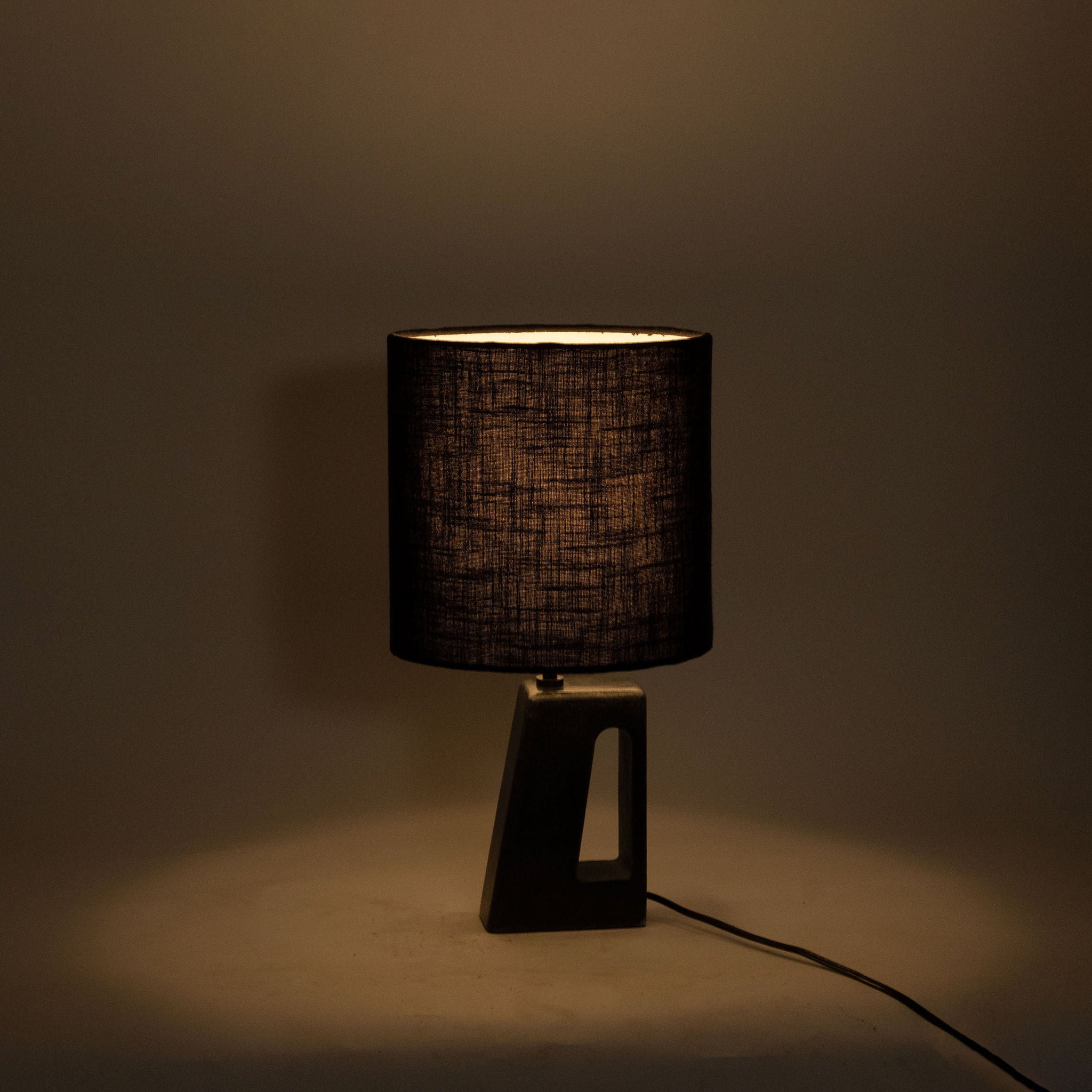Vellum - Genuine Marble Base And Linen Textured Fabric Shade Table Lamp