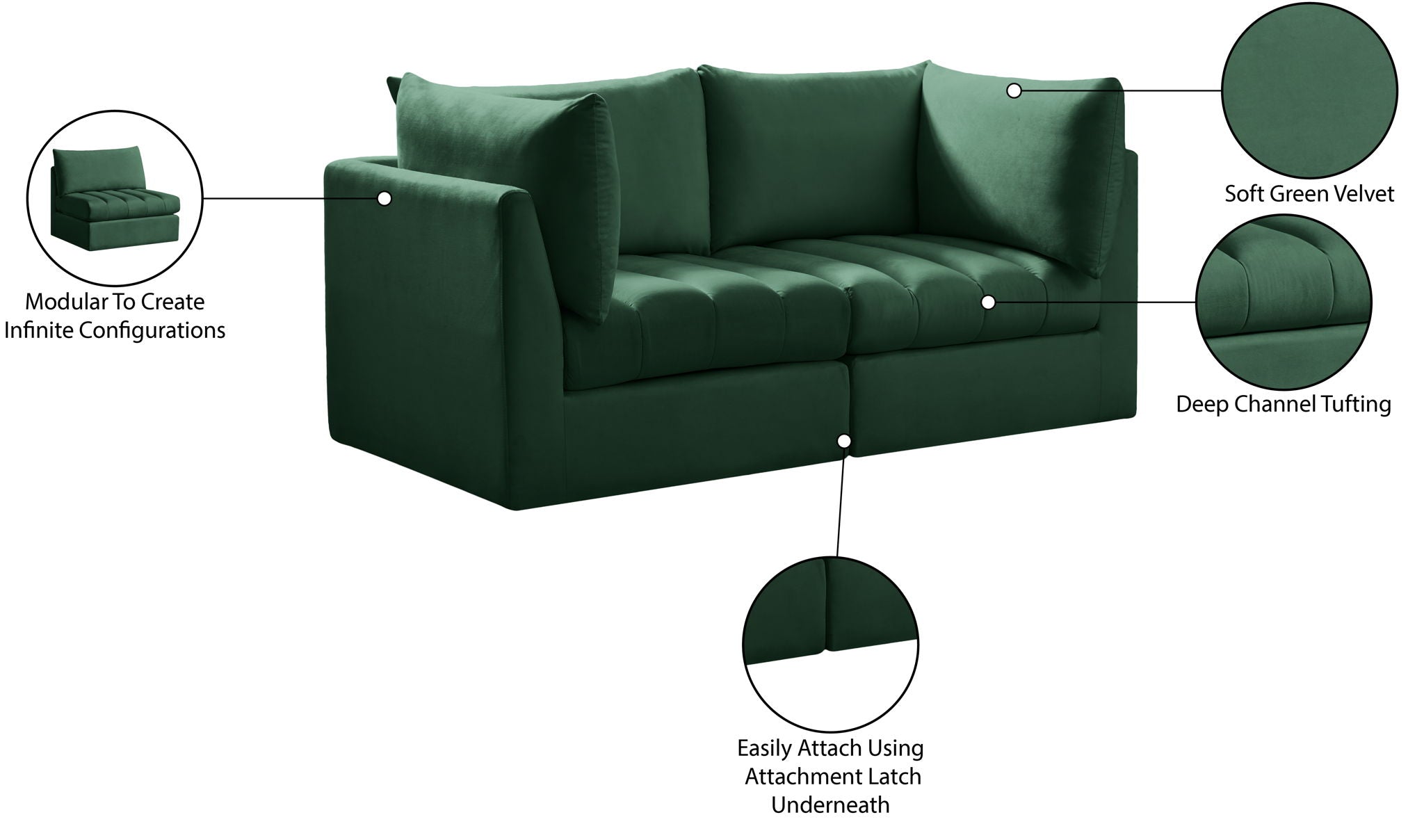 Jacob - Modular 2 Seat Sofa