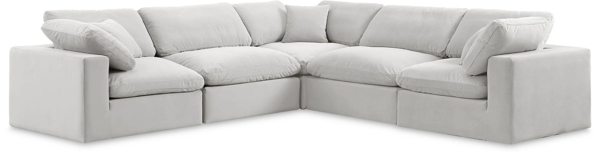 Comfy - 5 Piece Velvet Modular Corner Sectional