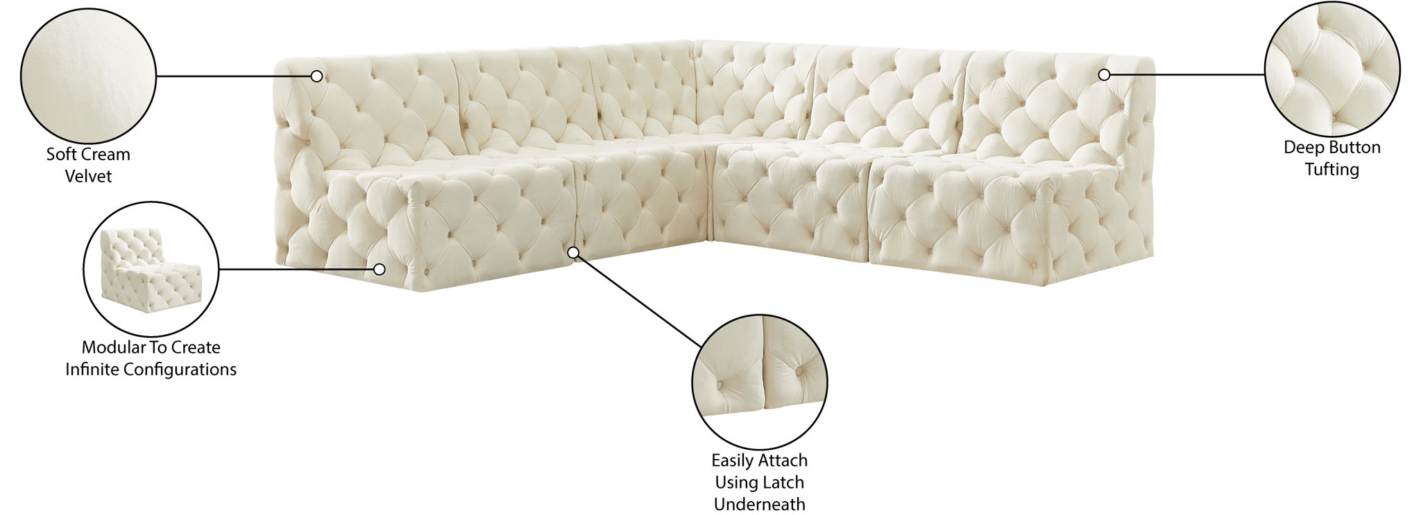 Tuft - 5 Piece Modular Sectional