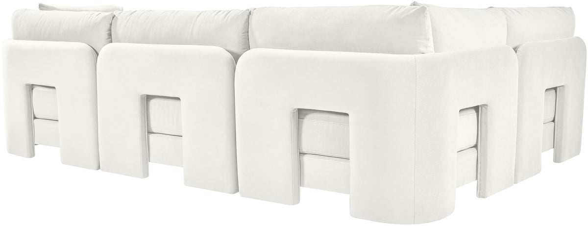 Hammond - Velvet Performance Fabric Upholstered 4 Piece Armless Sectional