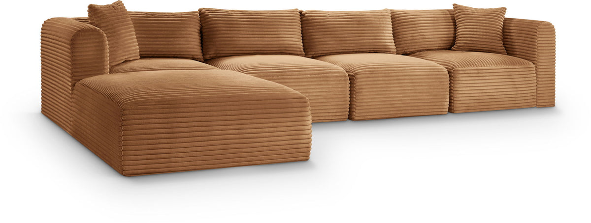 Shaggy - Fabric 5 Piece Modular Sectional With Ottoman
