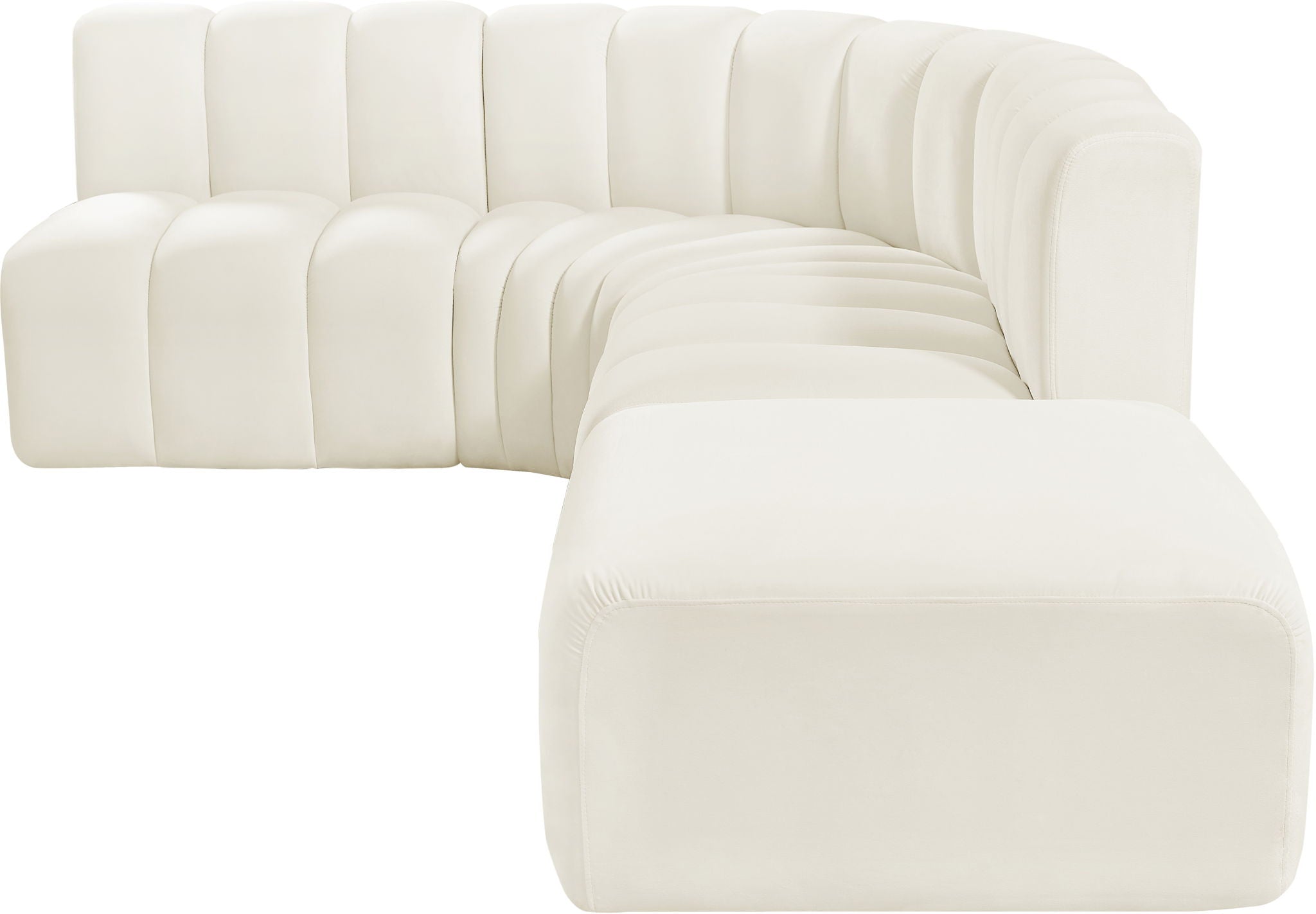 Arc - Velvet 5 Piece Corner Modular Sofa