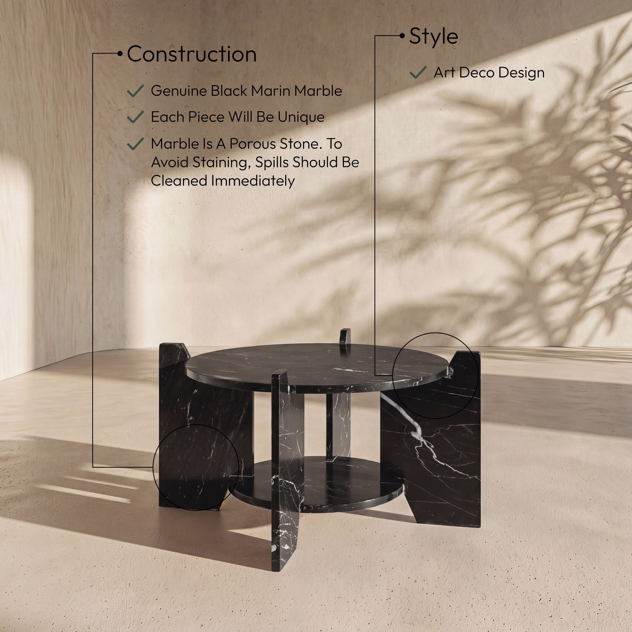 Soriano - Genuine Marble Table