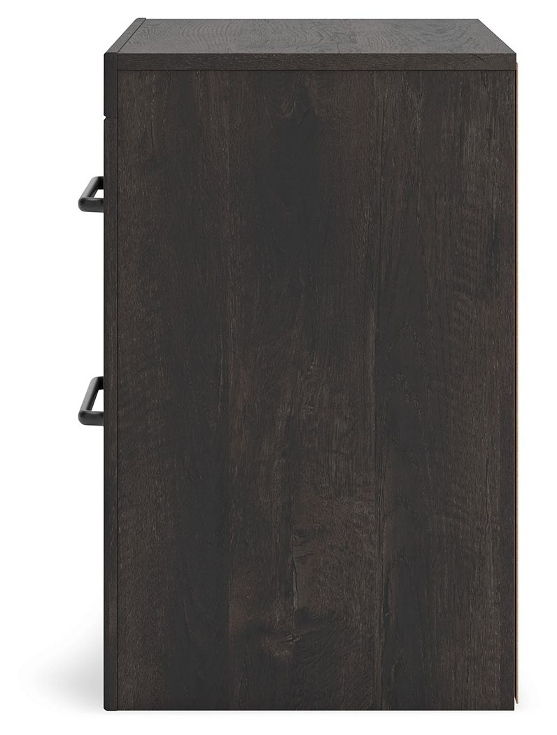 Hollivern - Two Drawer Night Stand - Dark Gray
