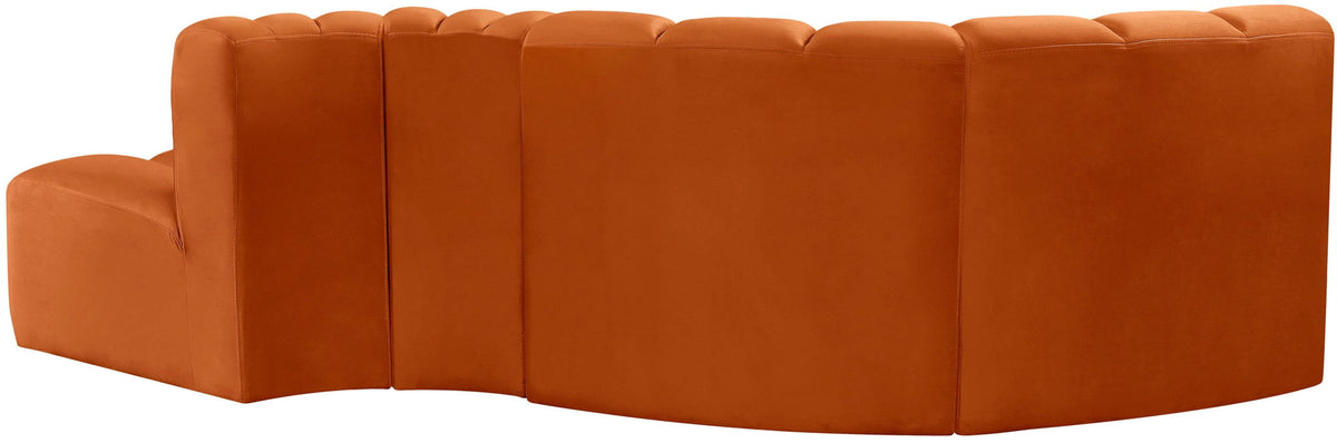 Arc - Velvet 4 Piece L-Shaped Modular Sofa