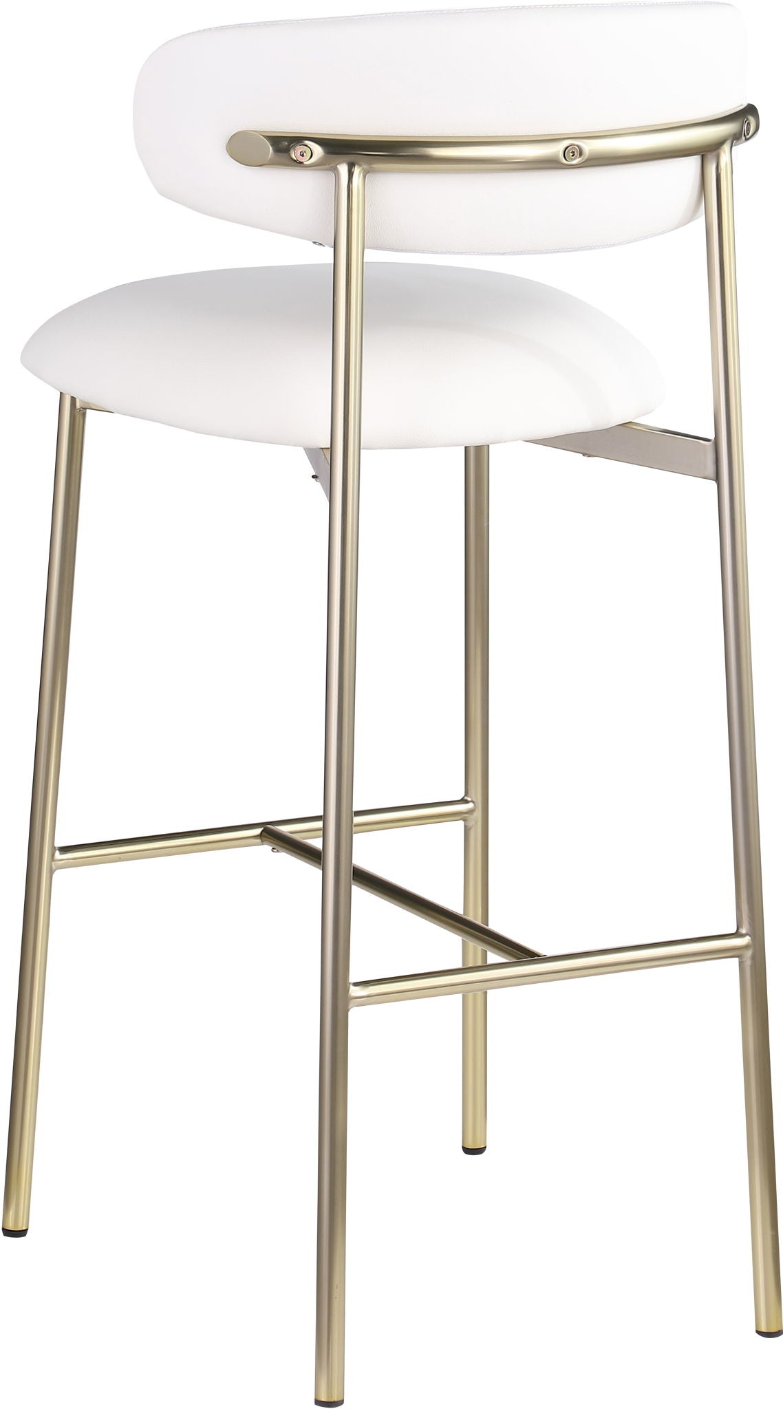 Lupita - Vegan Leather Upholstered Bar Stool With Brushed Gold Frame (Set of 2)