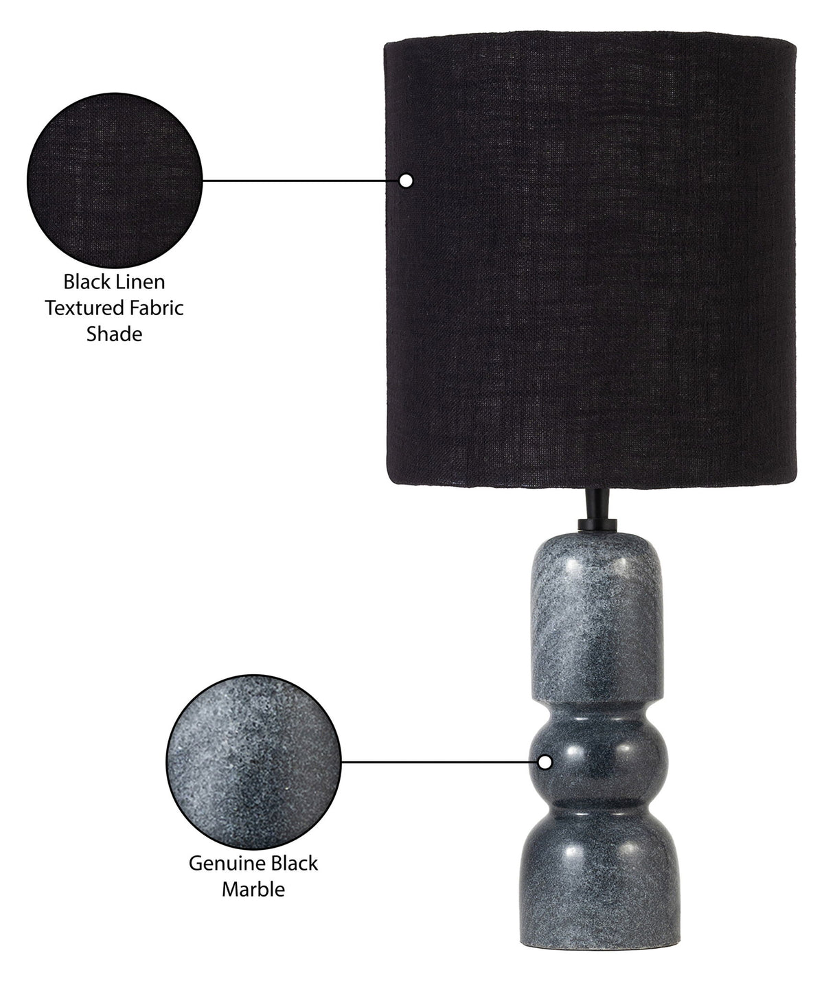 Paros - Base And Linen Textured Fabric Shade Table Lamp