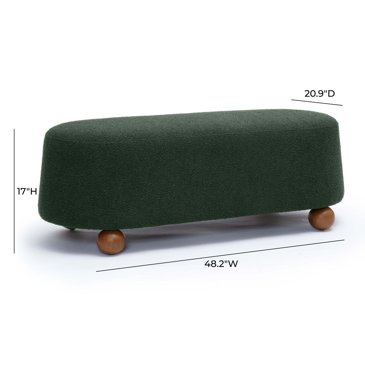 Jaine - Boucle Large Ottoman - Forest Green