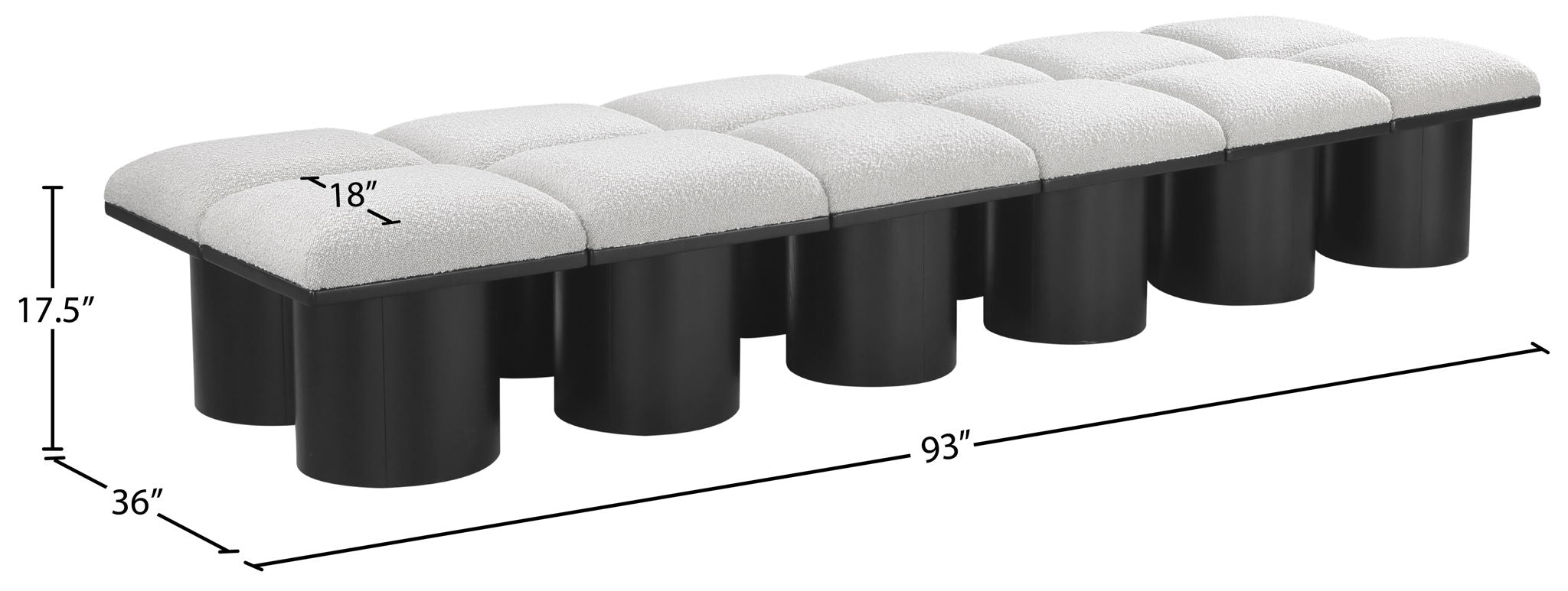 Pavilion - 12 Piece Modular Bench With Black Base