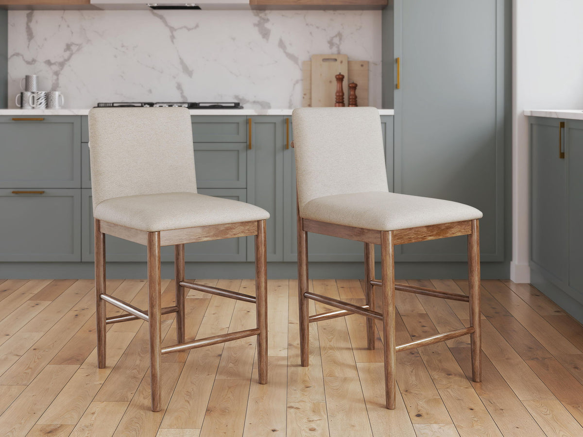 Isanti - Upholstered Barstool (Set of 2) - Light Brown