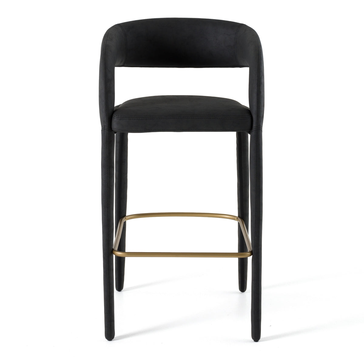 Faerron - Modern Black Leatherette Bar Chair