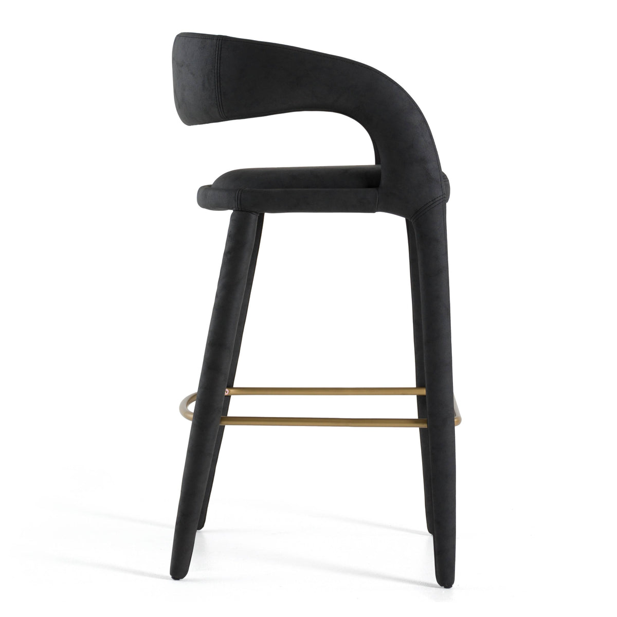 Faerron - Modern Black Leatherette Bar Chair