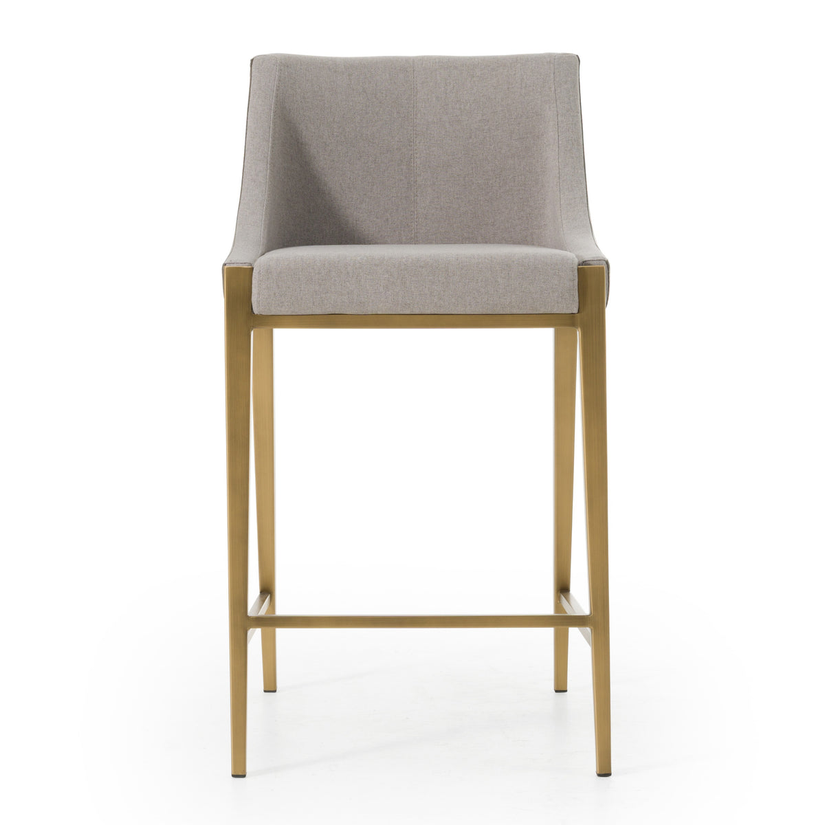 Fairview - Contemporary Grey + Brass Counter Stool