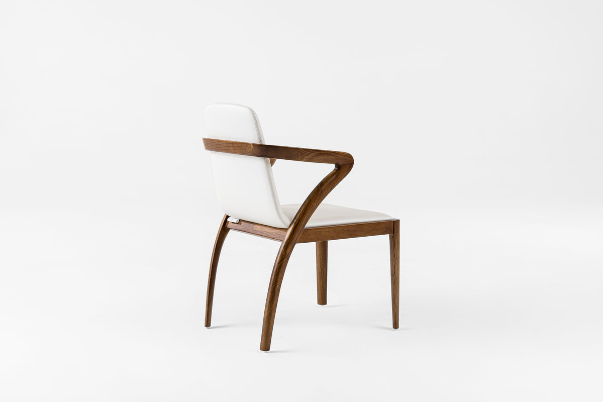 Falcon Mid-Century Walnut and Cream Dining Chair
