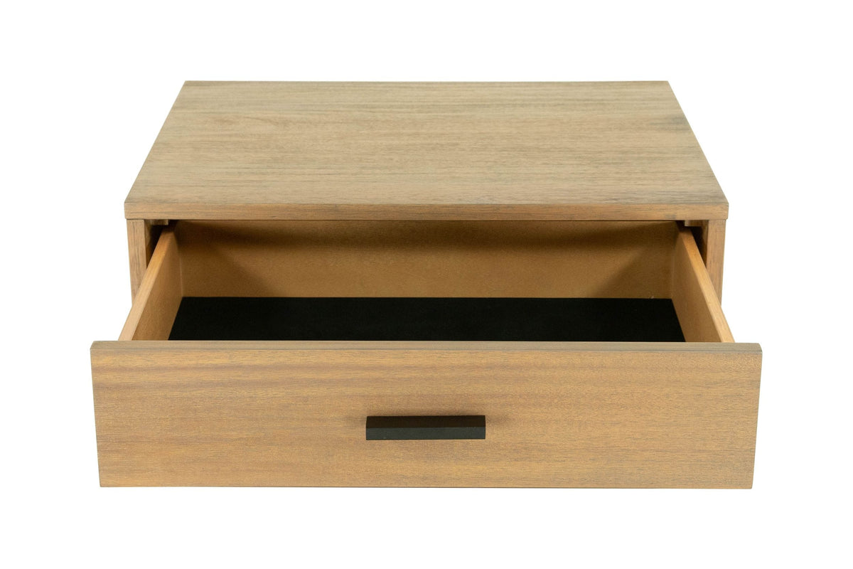 Eastern King Fantasia - Contemporary Walnut & Grey Bed with Two Nightstands