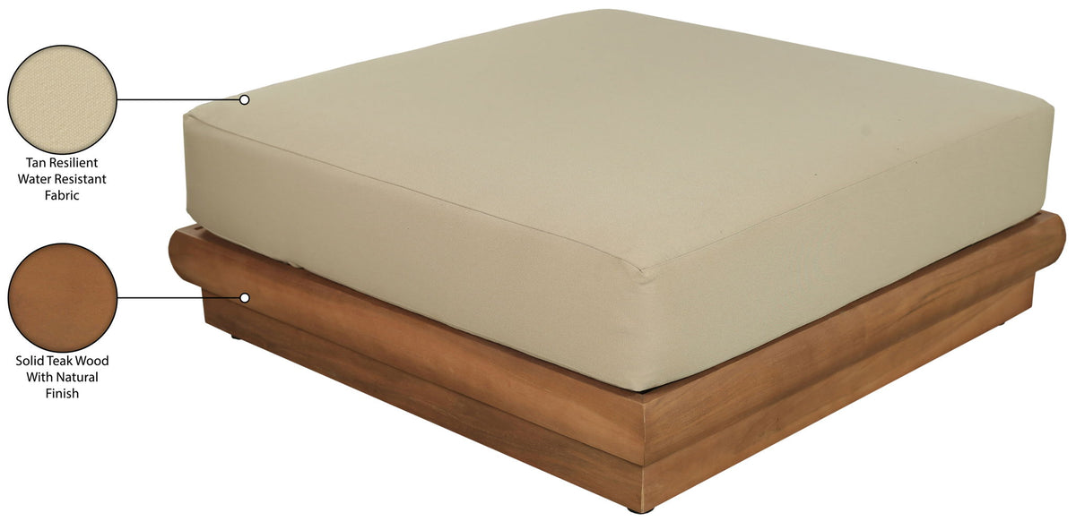 Mirella - Water Resistant Fabric Upholstered Outdoor Patio Modular Ottoman